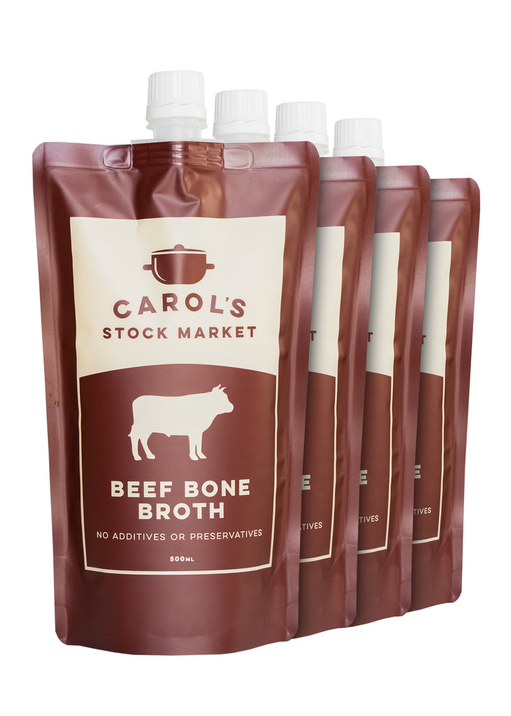 Beef Bone Broth 4 Pack - Carol's Stock Market