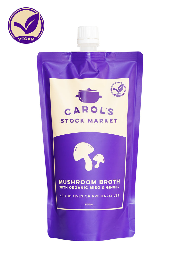 Carol's Stock Market - Mushroom Broth with Organic Miso & Ginger