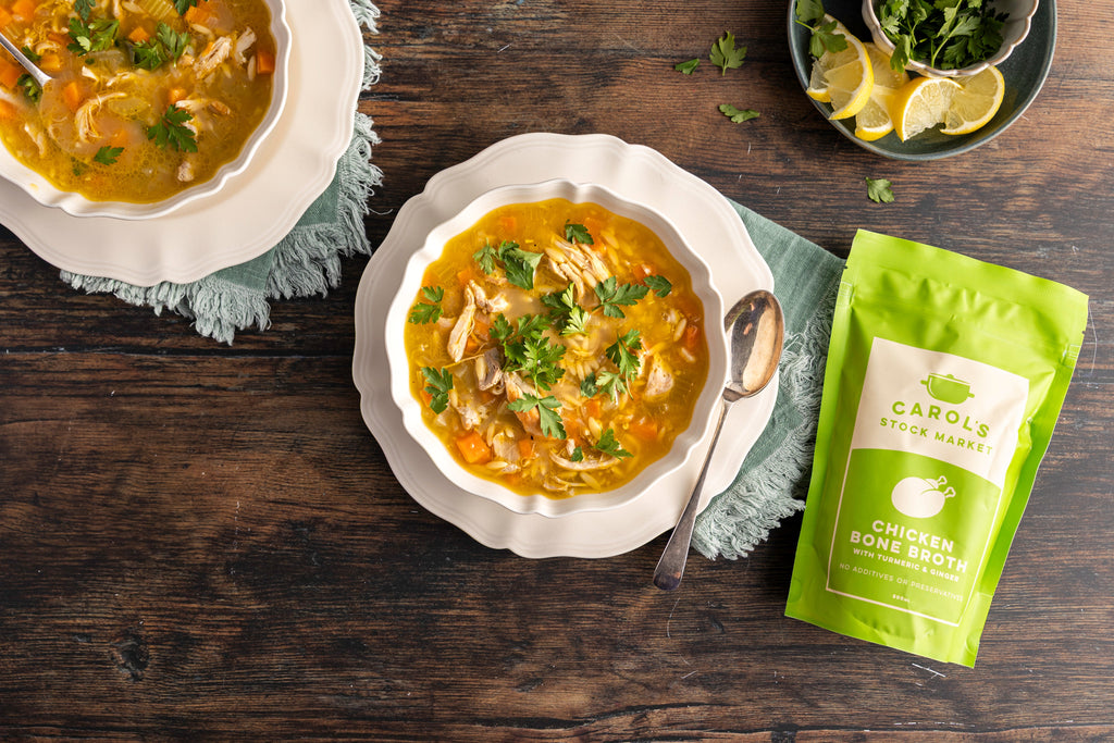 Lemon, Ginger & Turmeric Chicken Soup Recipe - Carol's Stock Market