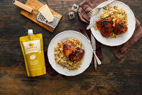 Sticky Lemon Chicken with Toasted Creamy Orzo