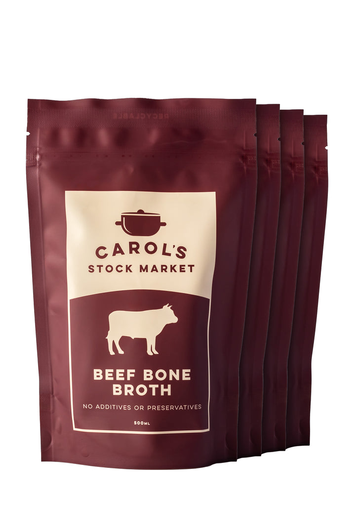 Beef Bone Broth 4 Pack - Carol's Stock Market