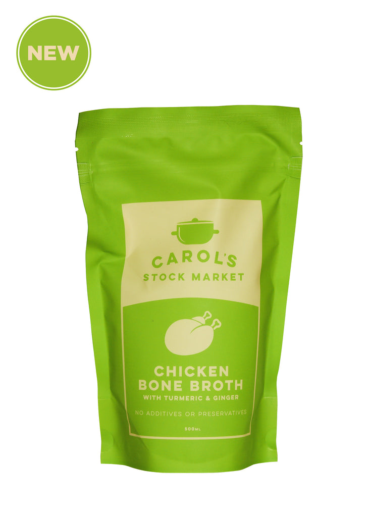 Chicken Bone Broth with Tumeric & Ginger - Carol's Stock Market