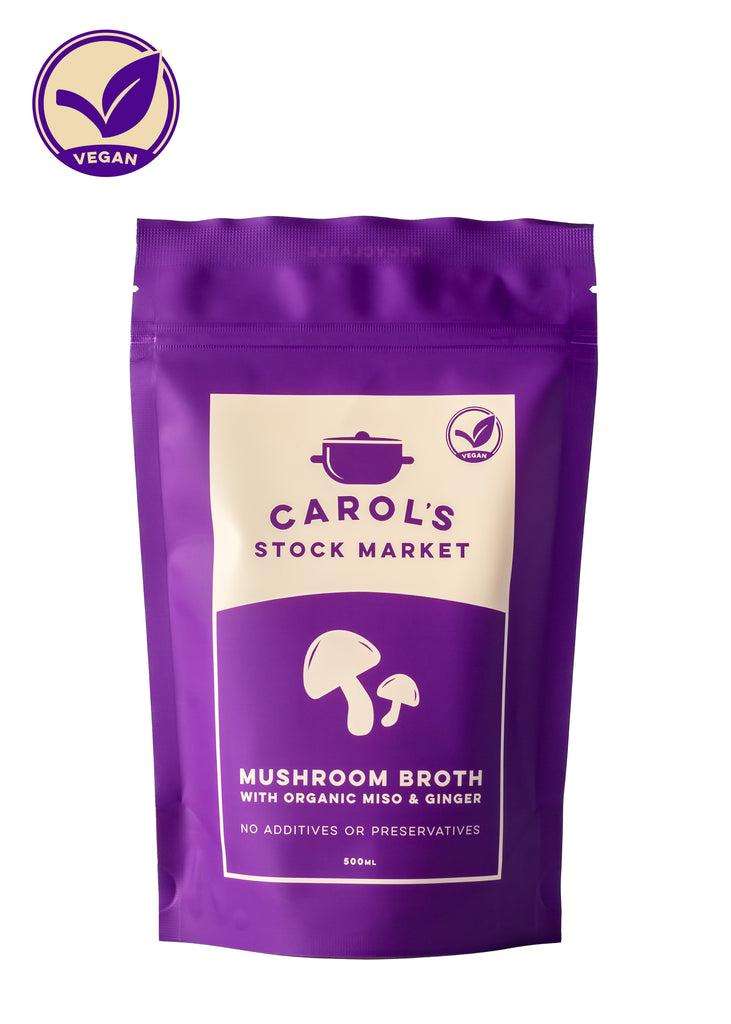 Carol's Stock Market - Mushroom Broth with Organic Miso & Ginger